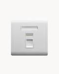 Schneider Pieno 1 gang shuttered plate, White