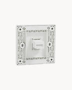 Schneider Vivace E 1 gang shuttered data outlet, white, angled view