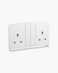 Schneider AvatarOn 13 A duplex switched socket, White
