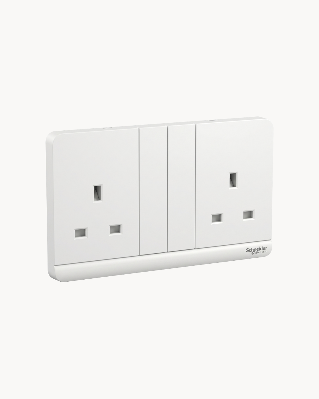Schneider AvatarOn 13 A duplex switched socket, White