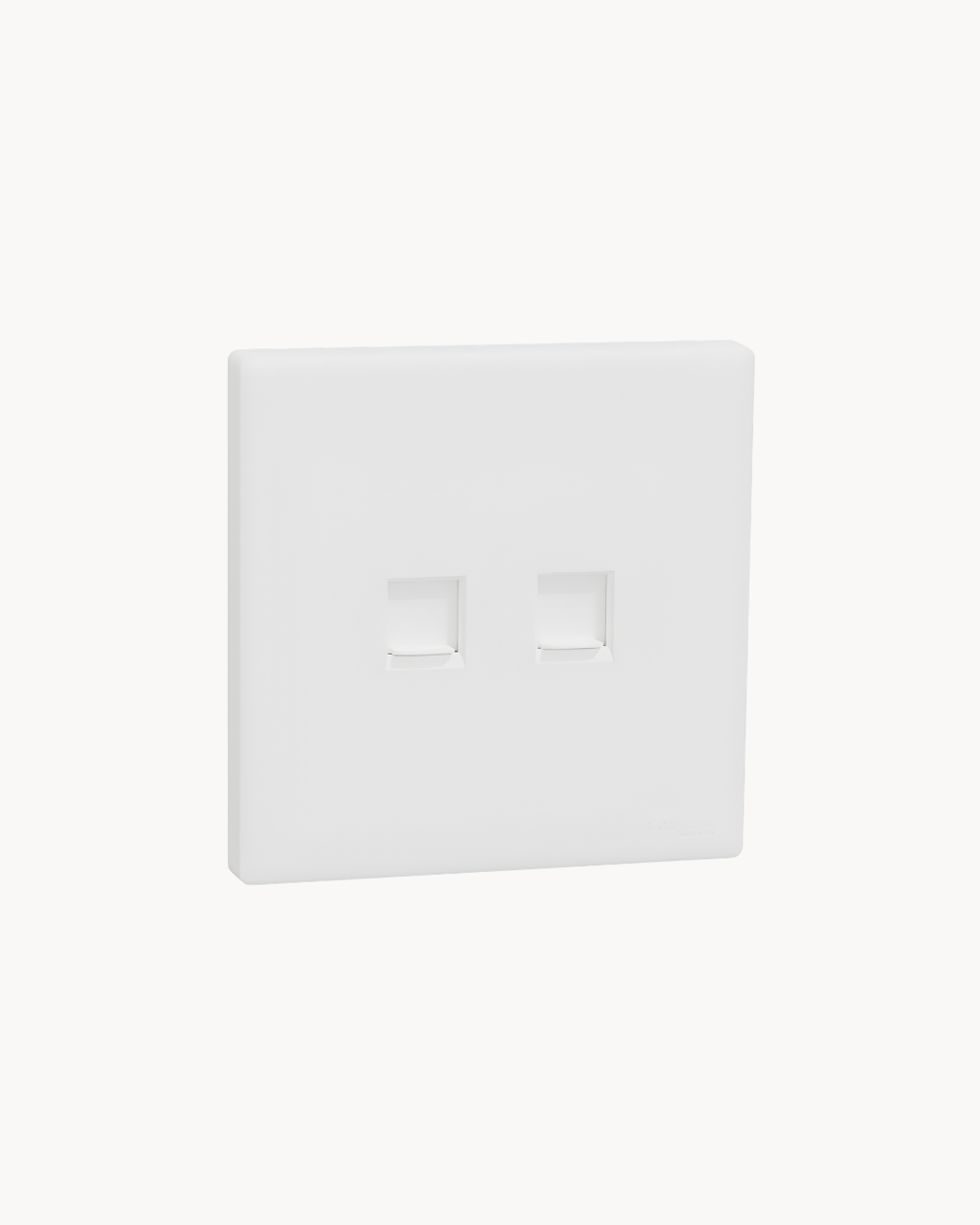 Schneider Vivace E 2 gang shuttered telephone outlet, white