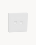 Schneider Vivace E 2 gang shuttered telephone outlet, white