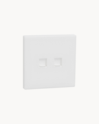 Schneider Vivace E 2 gang shuttered telephone outlet, white