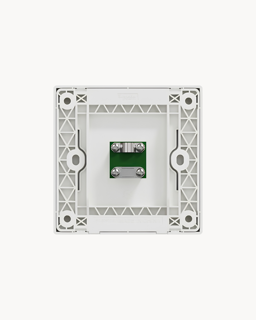 Schneider Vivace E 1 gang TV outlet, white, angled view