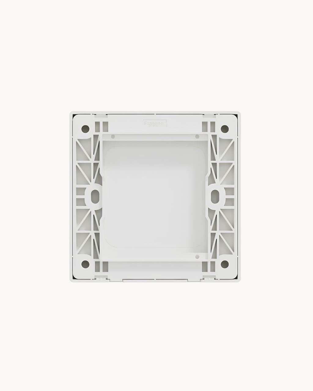 Schneider Vivace E 1 gang blank plate, white, angled view