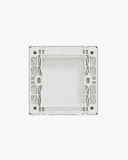 Schneider Vivace E 1 gang blank plate, white, angled view