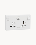 Schneider Vivace E duplex international socket with USB A+C, white