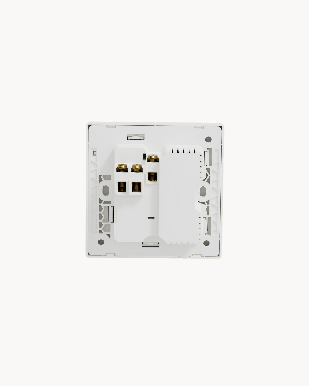 Schneider Vivace E 13 A international socket with USB A+C, white, angled view